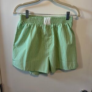 Green Striped Women's Boxer Shorts
